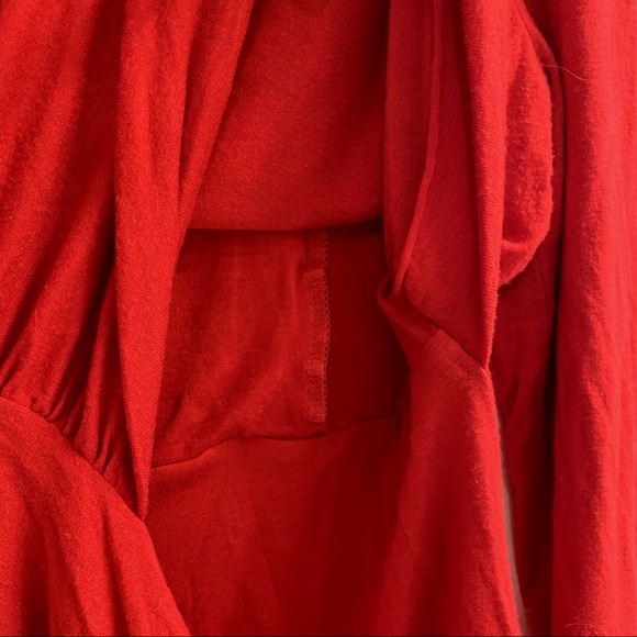 Vavoom Red Drooping Scoop Neck Top — Maternity Top with Hidden Nursing Slips - Picture 4 of 5